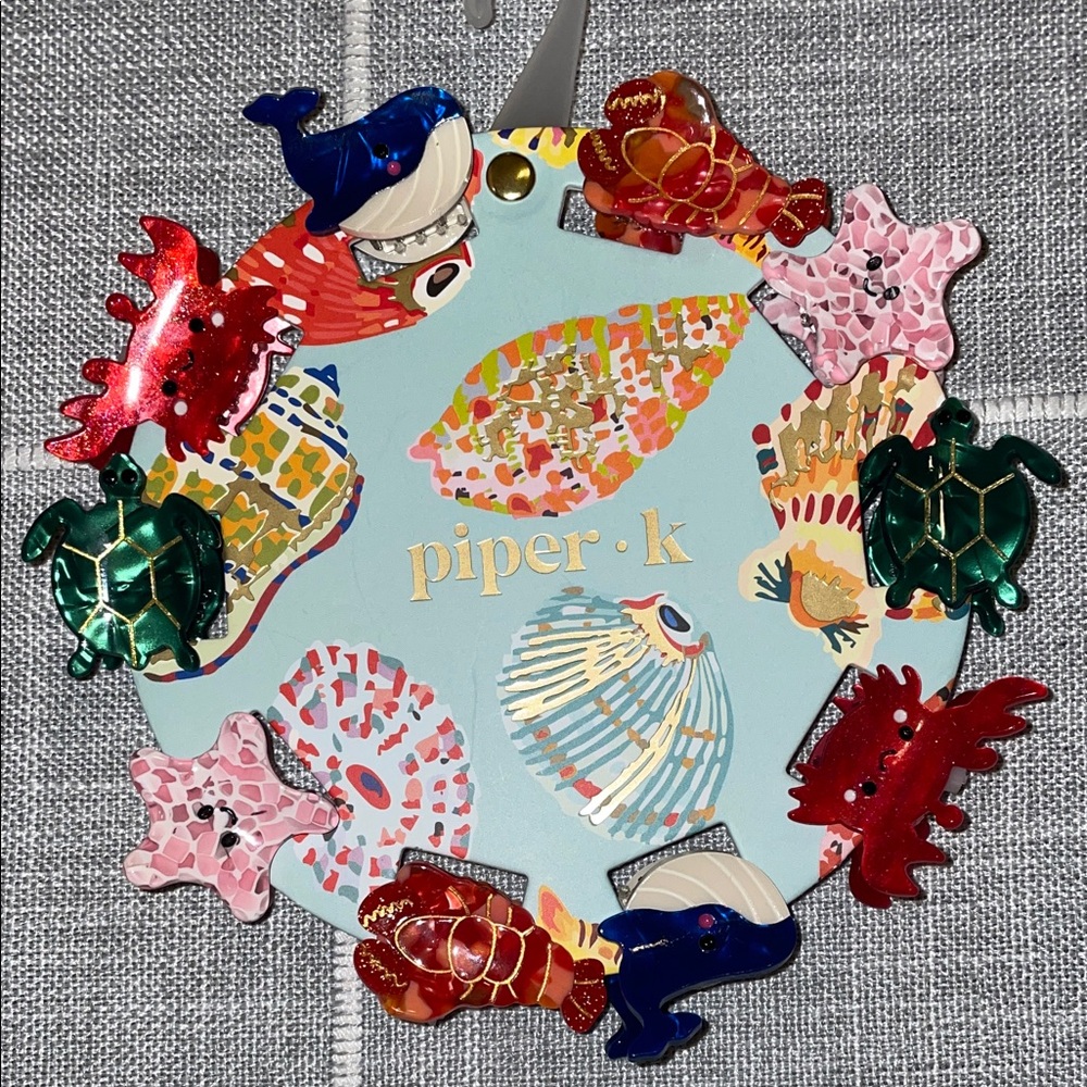 Piper K Fun Sea Creatures hair clips:  Starfish Whale Turtle Crab & Lobster